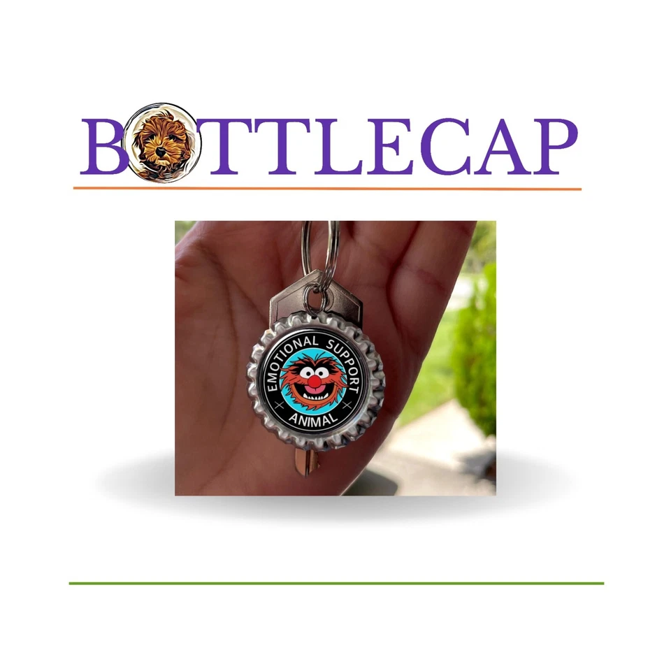  MUPPETS «ЖИВОТНОЕ ЭМОЦИОНАЛЬНАЯ ПОДДЕРЖКА» бутылка крышка кольцо для ключей, брелок - Изображение 4 из 4