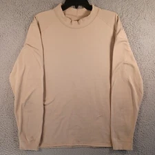 XGO Mens Greyish Tan Workout Sweatshirt Size Large Long Sleeve Mock Neck Stretch