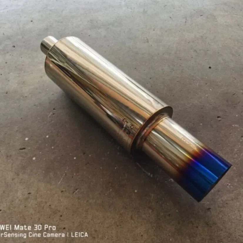 HKS HI-Power Titanium Face Blue Exhaust Muffler Inlet 3" Outlet 4.5" Free Ship Foto 2 de 3