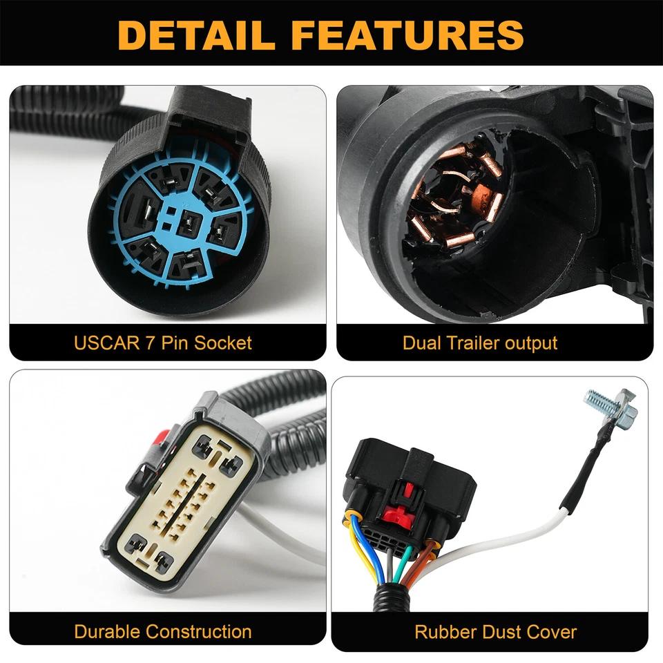 2009-14 For Ford F-150 Trailer Tow Hitch Bar Wire Connector Harness 9L3Z15A416A - Image 3 of 4