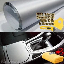 96" x 60" Silver Brushed Aluminum Vinyl Film Wrap Sticker Decal Air Bubble Free