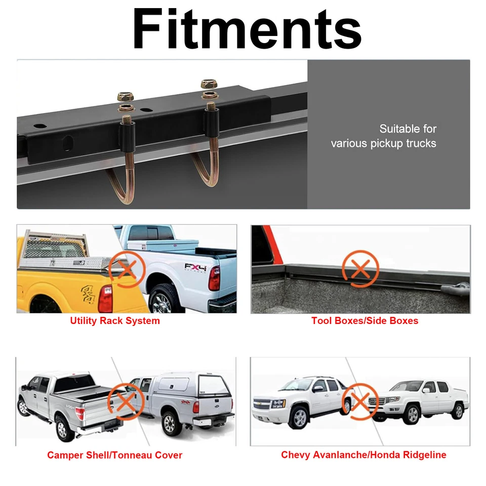 Rack de teto ajustável para Ford Pickup cama empreiteiros escada caiaque madeira rack - Imagem 2 de 4