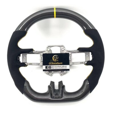 Gloss Real Carbon Fiber Steering Wheel Fit For Ford Mustang GT 2018-2021-2023