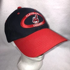 vintage cleveland indians chief wahoo Strapback Hat Genuine Merchandise Blue