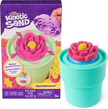 Squish Blooming Flower Neon Yellow Pink Play Kinetic Sand Pot Molds Sensory Art
