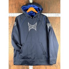 Tapout Hoodie Embroidered MMA Martial Arts Kick Boxing Blue Mens Medium Y2K VTG
