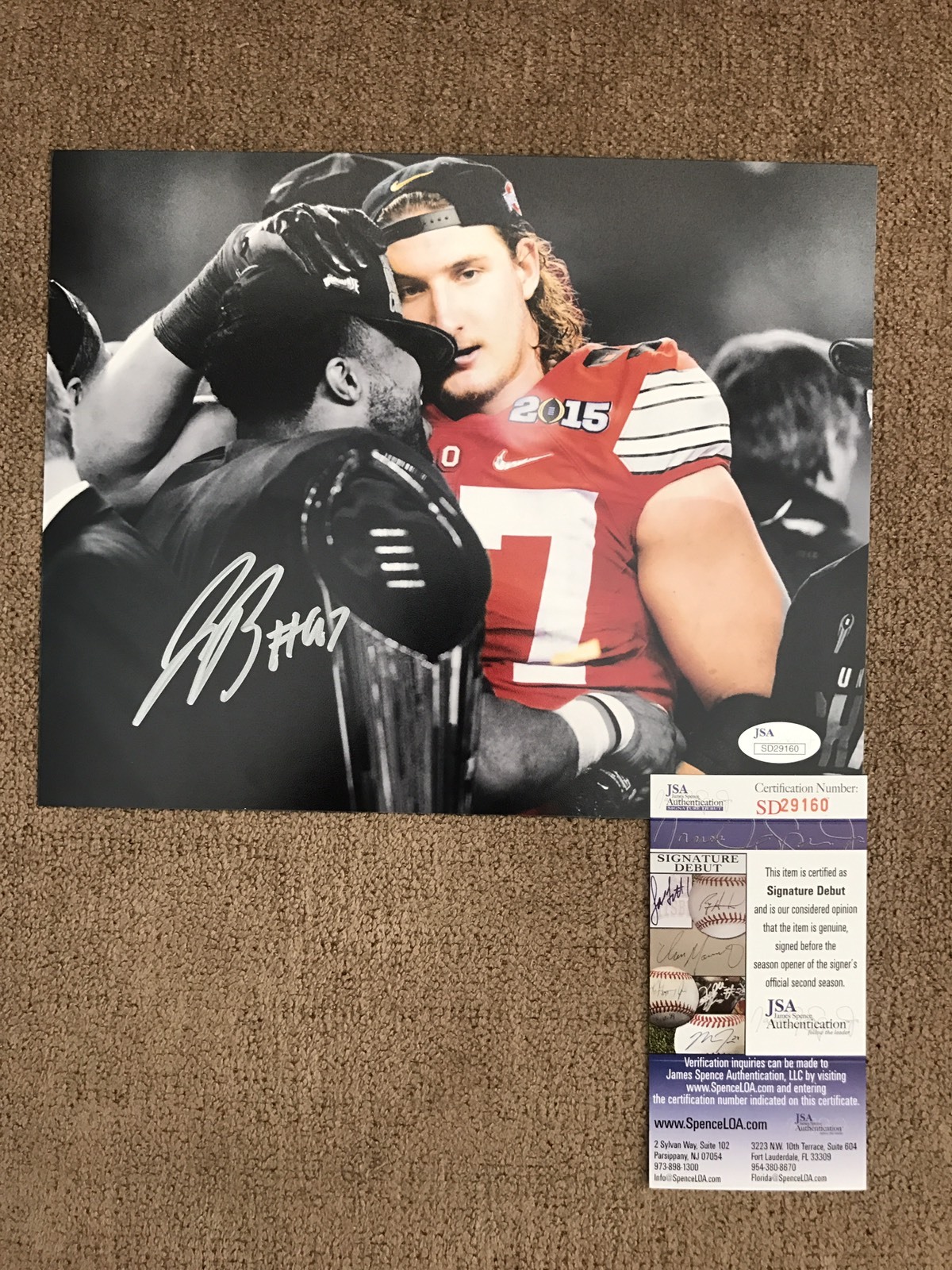 Joey Bosa Autographed Signed Ohio State Buckeyes 8 X 10 Photo "National CHAMPS" JSA Authenticated SD29160 