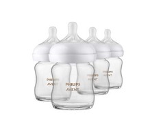 Philips AVENT Glass Natural Baby Bottle with Natural Response Nipple, Clear, ...