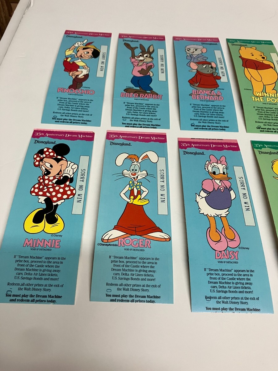Vintage Disneyland Park 35th Anniversary Dream Machine Tickets