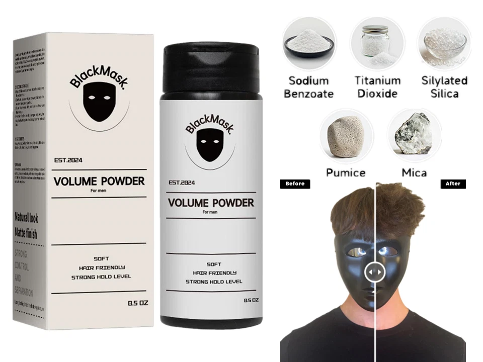 BlackMask Volume Powder Texture Powder for Men, Easy to Apply - Instant Result
