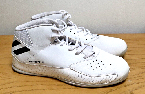 Adidas APE 779001 Adiprene White Leather HIGH TOP BASKETBALL Shoes Men's 10.5