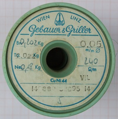 10m, 0,05mm 44AWG, 240Ω/m 73Ω/ft, CuNi44/Constantan emaillierter Widerstandsdraht