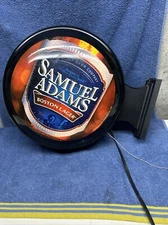 AWESOME SAM ADAMS LIGHT UP TWO SIDED PUB SIGN SAMUAL ADAMS MAN CAVE