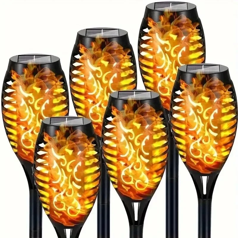 12LED Solar Flame Torch Light Waterproof Garden Decoration Outdoor - Image 4 of 4