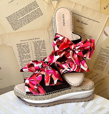 Free People Chapmin Sport Sandal Sneaker Espadrille Ribbons Black