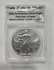 2011 25th Anniversary Silver Eagle 1st Day of Issue ANACS MS70 #2988/14211