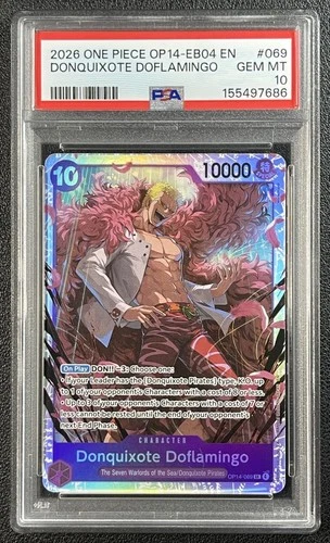 DONQUIXOTE DOFLAMINGO PSA 10 2026 ONE PIECE EN #OP14-069 SUPER RARE 7686
