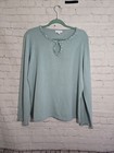 Charter Club Silk Angora Blend Beaded Sweater Sz XL Sea Green Holiday Party 