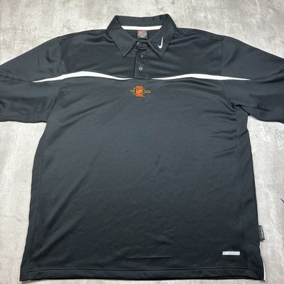 VTG Nike SDSU Aztecs Polo XL Black Football San Diego Embroidered Center 90s