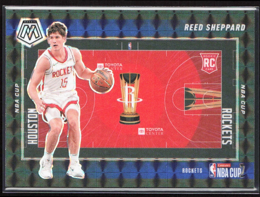 2024-25 Panini Mosaic Reed Sheppard NBA Cup Prizm Rookie Card #17 Rockets