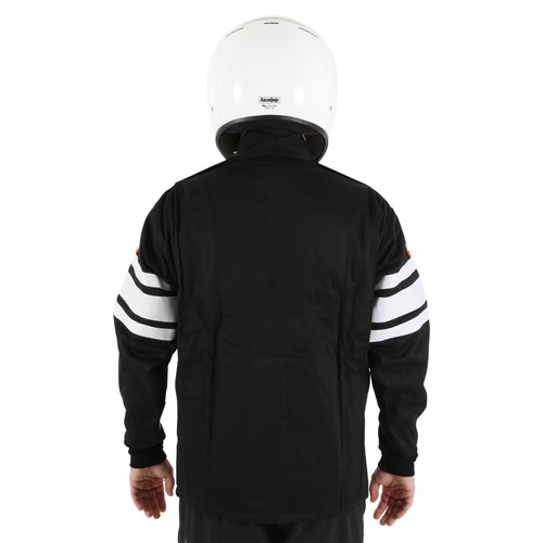 RaceQuip 121002RQP 120 Series Driving Jacket SFI 3.2A/5 Black/White Stripe Small - Picture 4 of 7