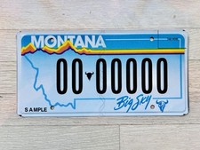 MONTANA Big Sky SAMPLE License Plate Tag 00-00000