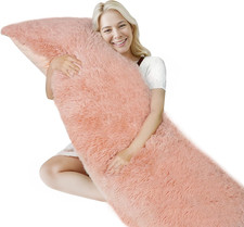 Fuzzy Body Pillow Cover, 20"X 54" Furry Body Pillow Pillowcase, Faux Fur Long Pi