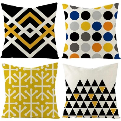 Kissenbezug 45x45cm Set Modern Leinen Dekokissen Garten Wohnzimmer - Bild 1 von 4