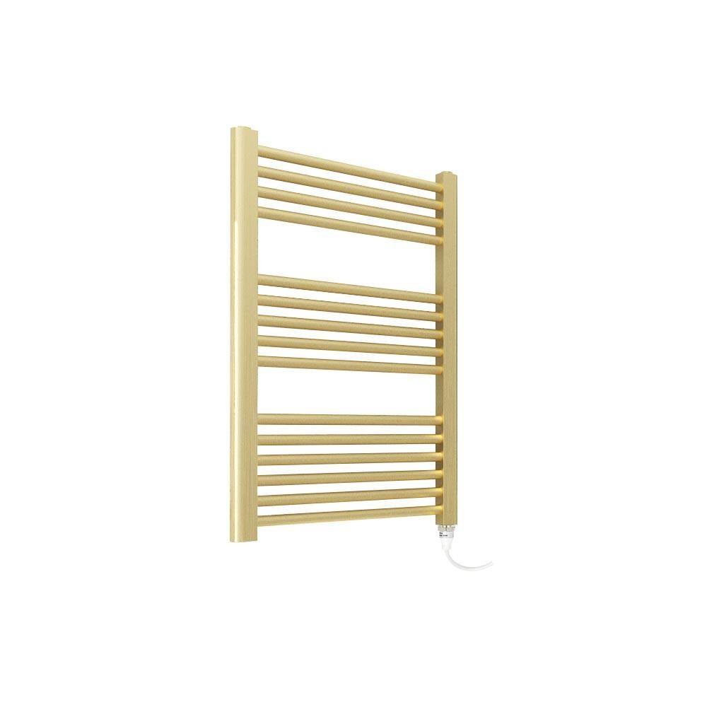 Brushed Brass Electric Towel Rail Fixed Temp 300W Element 500mm x 800mm