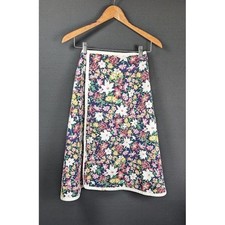 Vintage 70s Handmade Floral Wrap Skirt Small A-Line Knee Reversible Cottagecore