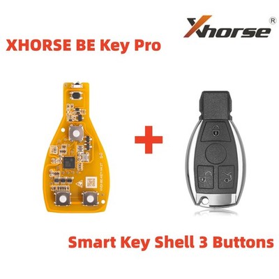 5× Xhorse VVDI MB BE Key Pro Improved Version+Smart Key Shell 3 Buttons for Benz