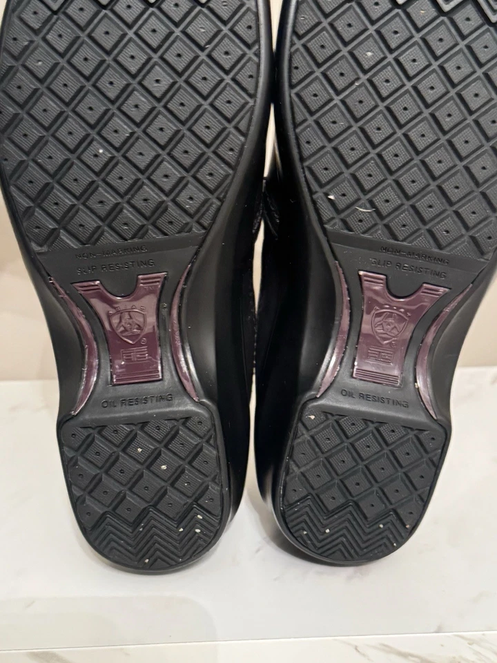 Zuecos de trabajo Ariat para mujer con puntera compuesta sin cordones negros antideslizantes resistentes al aceite 8,5B Foto 4 de 4