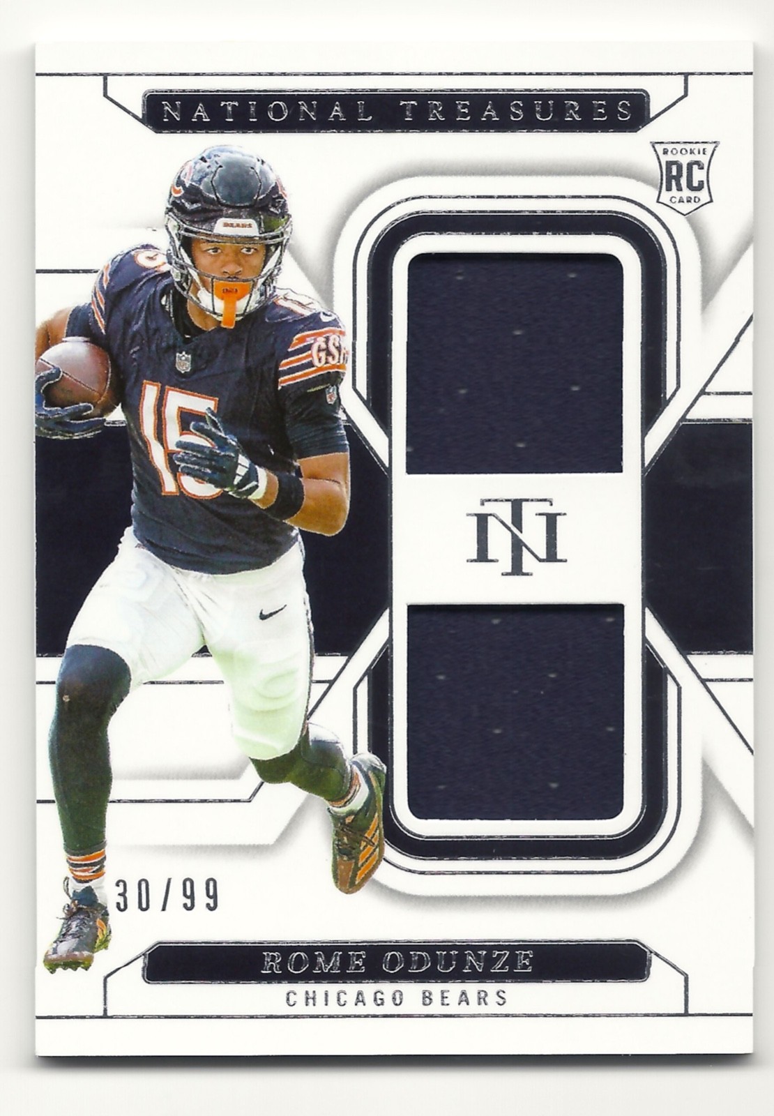 2024 National Treasures - Rookie Dual Materials /99 Rome Odunze Chicago Bears RC