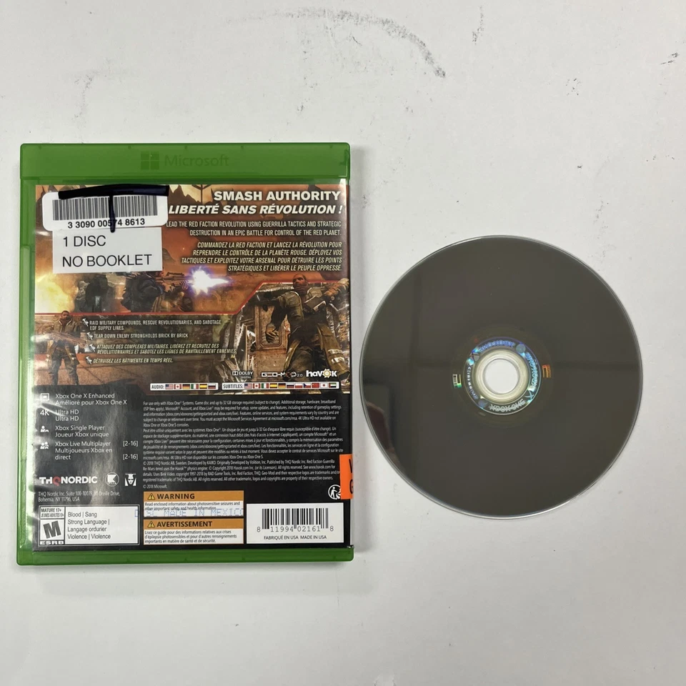 Red Faction Guerilla Re-Mars-Tered Edition For Xbox One Shooter Game Only 7E - Image 2 of 3