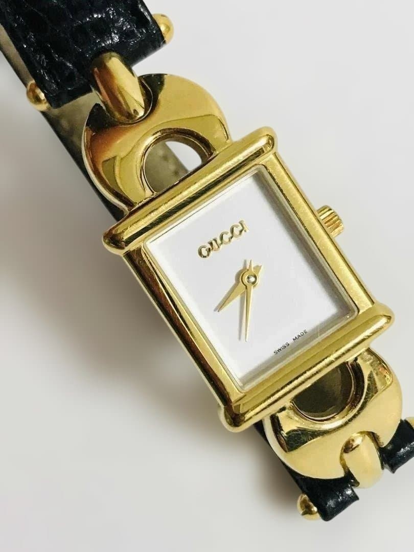 GUCCI 1800L 16mm Women's Quartz Watch White Dial Gold Used Working From Japan