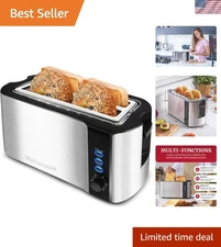 Customizable 4 Slice Toaster: 6 Toast Settings, Reheat & Defrost Functions
