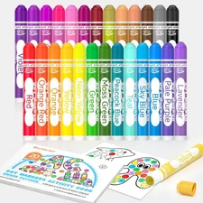 Washable Dot Markers Set - 26 Colors with Activity Book for Kids, Non-Toxic
