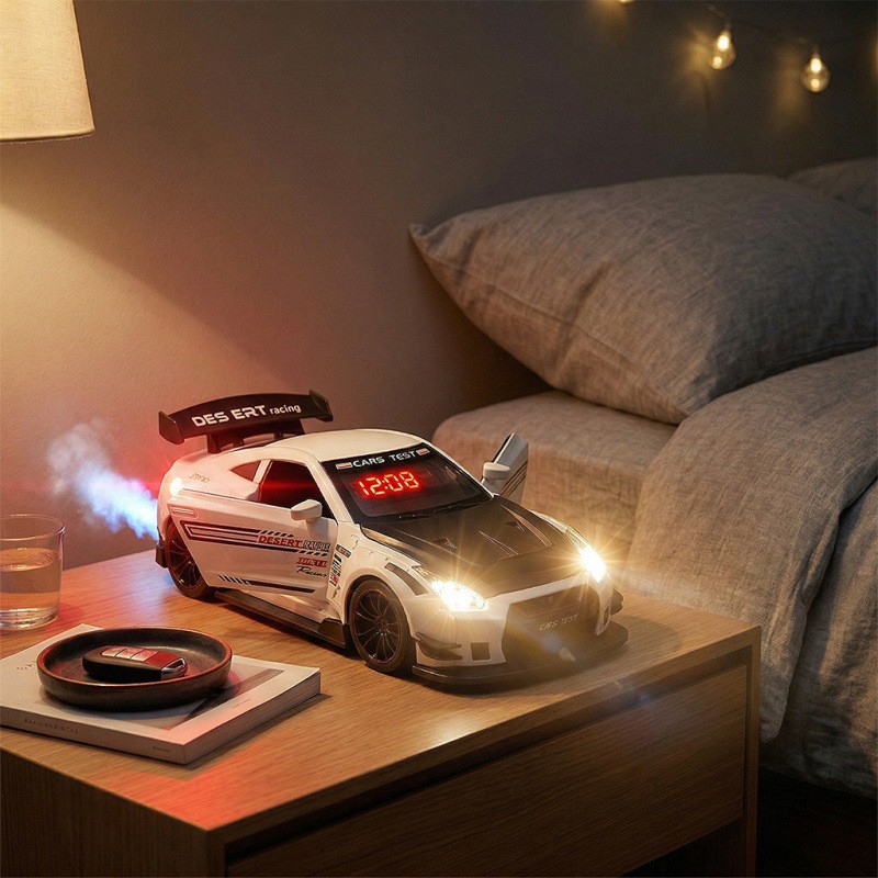 Unique Desk Alarm Clock Car Model Design Remote Control Dynamic Sound & Lighting