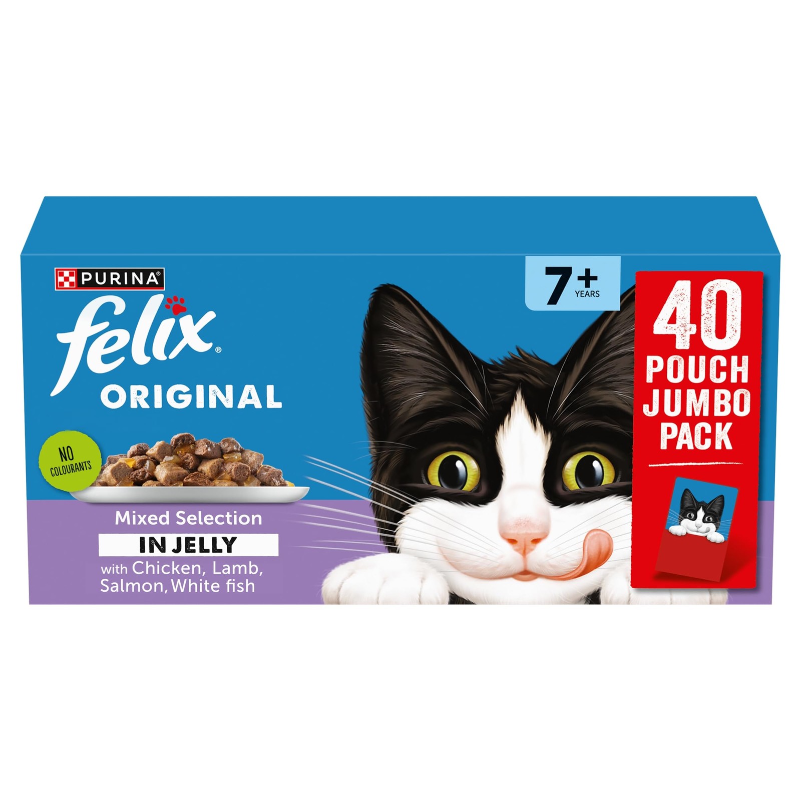 FELIX Senior 7+ Wet Cat Food Multipack Mixed Selection in Jelly 40x85g Bags - Image 2