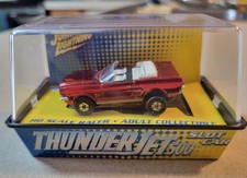 Johnny Lightning Thunderjet 500 Slot Car : 1965 Mustang Convertible Red Chrome