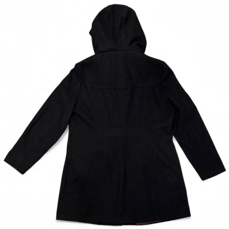 Abrigo Tommy Hilfiger Lona Guisante Mujer XL Negro Con Capucha Palanca Mezcla de Lana Forrado Largo Foto 2 de 4