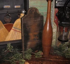 Primitive Wood Handmade Chopping Cutting Black Vtg Style Jack Board  Made in USA