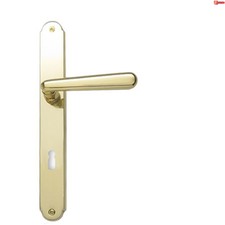 Türklinke Messing poliert Türbeschlag Altwien Türgriff Langschild BB Türdrücker