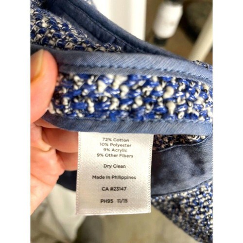 NWT Talbots Boucle Knit Waterfall Front Jacket Blazer Blue Women's Size 1XP - Picture 6 of 10