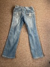 Cherokee Jeans Size 7  Junior 5 Pockets Embroidered Pockets W/Beads. Blue Denim — photo 4
