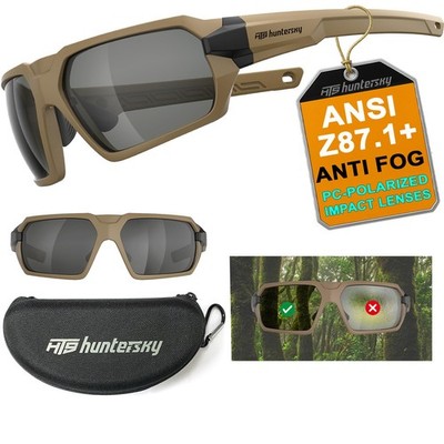 HTS HUNTERSKY Q37 anti fog polarized Large, Khaki Anti-fog Polarized 