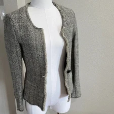 Isabel Marant Gray Textured Blazer Etoile Size 6 Tweed Like Fabric