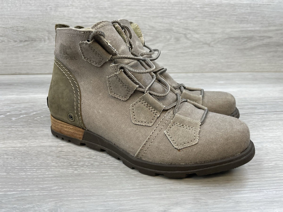 Sorel Major Lite NL2163-227 Women's Boot Brown Canvas Leather Lace Up  Shoes