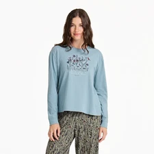 Life is Good. Women's Cardinal Wildflowers Long Sleeve Snuggle Up Sleep Tee