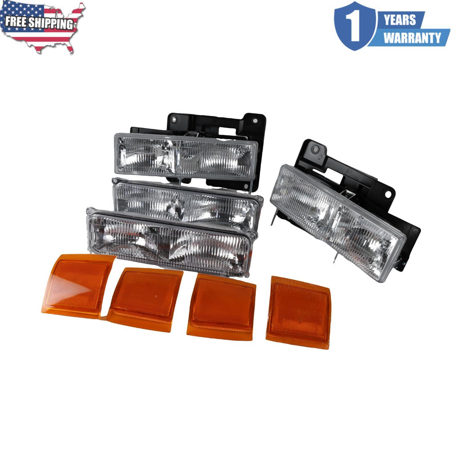 2x Glass Lens Headlights Headlamps Set for Chevy/GMC C10 C/K 1988-1998 GM2503101